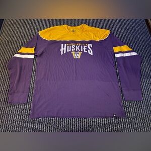 NWOT XXL Vintage Style Washington Huskies ‘47 Brand L/S Football Shirt Large